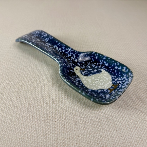 Otogiri “Spackled Goose” Spoon Rest | Navy Speckle | Japan - Picture 8 of 14